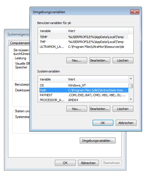 Windows 7 Umgebungsvariablen